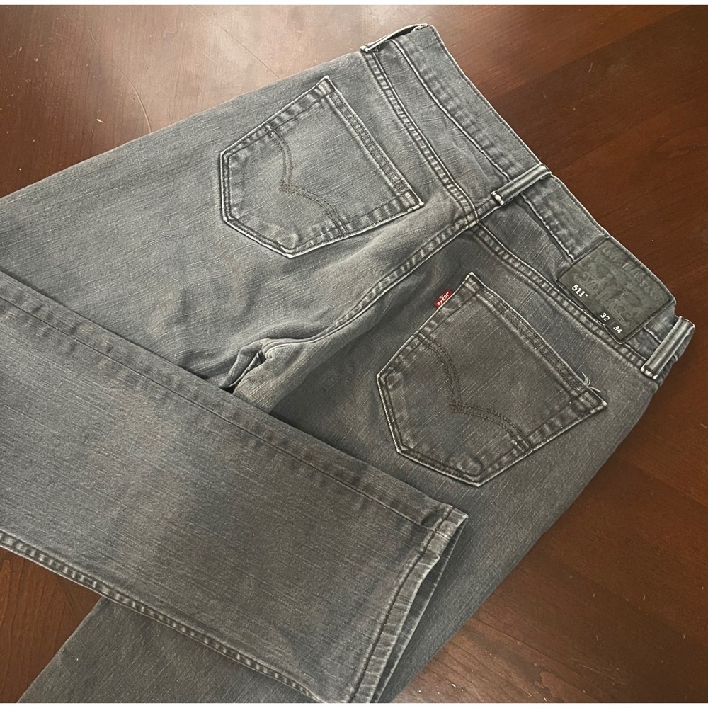 Levis 511 Slim Fit Jeans Mens 30x31 Washed Black Faded Denim Pants 04511-0280